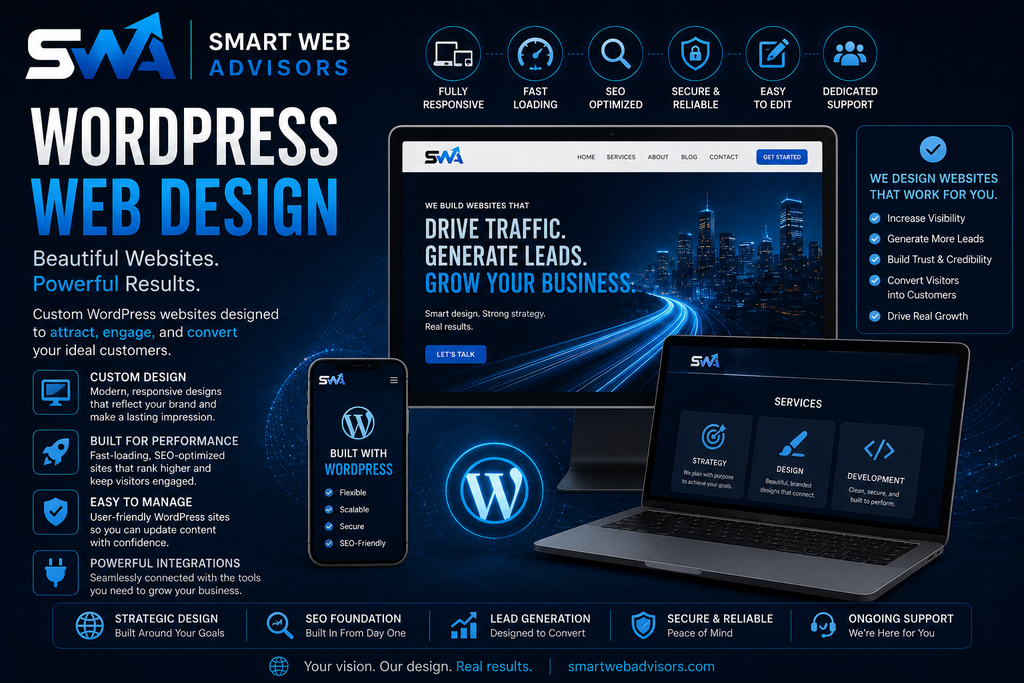 WordPress web design across devices: fast, responsive, SEO-optimized custom websites